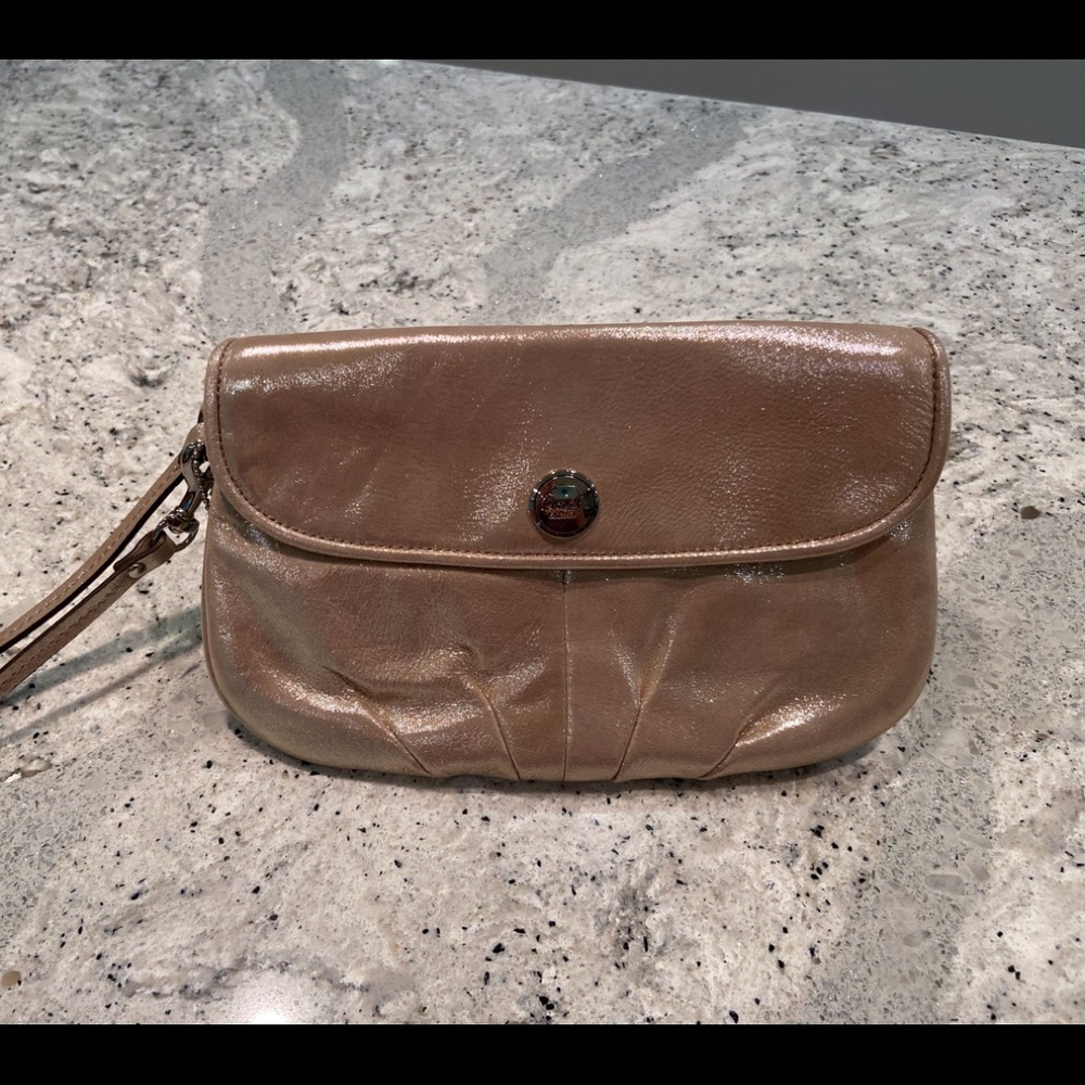 COACH Gold Metallic Clutch